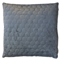 QDStores  Grey Dim Out Embroided Velvet Style Cushion 45 x 45cm