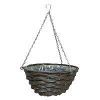 QDStores  12 Inch Traditional Hanging Rattan Basket Natural