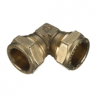 Wickes  Wickes Brass Compression Elbow - 22mm Pack of 10
