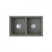 Wickes  Onyx Undermount 2 Bowl Composite Kitchen Sink - Grey