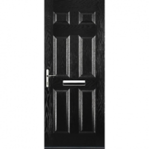 Euramax 6 Panel Black Right Hand Composite Door 920mm x 2100 £520.00