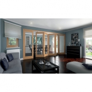 Wickes Ashton Internal Folding Door Oak Veneer Glazed 1 Lite £1,400.00