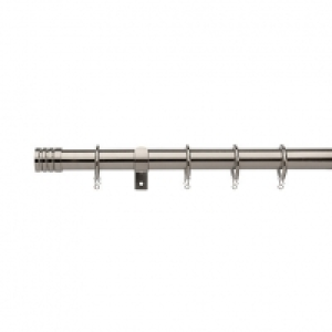 Universal Extendable Curtain Pole with Stud Finials - Satin  £34.99