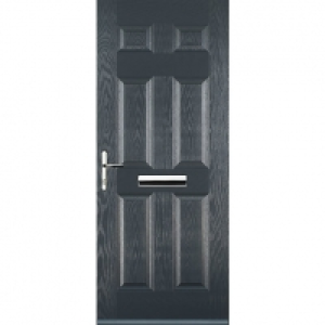 Euramax 6 Panel Grey Right Hand Composite Door 880mm x 2100m £550.00