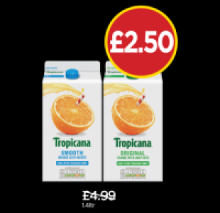 Budgens  Tropicana Smooth Orange Juice, Tropicana Original Orange Jui