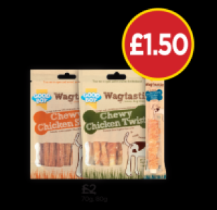 Budgens  Wagtastic Chewy Chicken Twists, Jumbo Chicken Twists, Chewy 