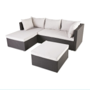 Aldi  Anthracite Rattan Effect Corner Sofa