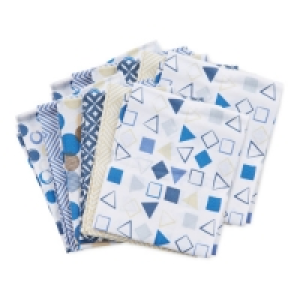 Aldi  Blue Geo Fat Quarters 12 Pack