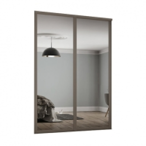 Spacepro 610mm Stone Grey Shaker frame Single panel Mirror S £230.00