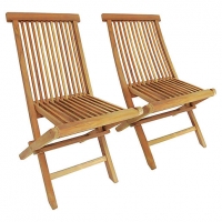 Wickes  1 x Pair Of Teak Wooden Folding Chairs