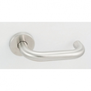 4FireDoors Roundbar Round Rose Lever Door Handle - Satin Alu £11.95