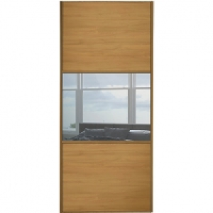 Spacepro Sliding Wardrobe Door Wideline Oak Panel & Mirror - £150.00