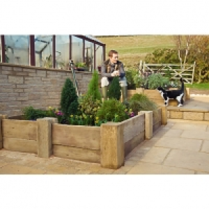 Wickes  Marshalls Woodstone Textured Light Buff Paving Slab 800 x 20