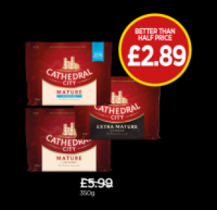 Budgens  Cathedral City Mature Cheddar, Extra Mature, Mature Lighter