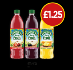 Robinsons No Added Sugar Summerfruits, Apple & Blackcurrant, £1.25