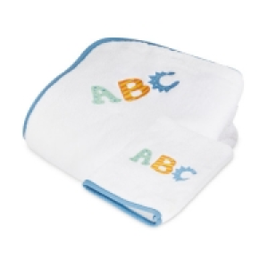 ABC Hooded Baby Towel & Mitt