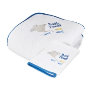 Aldi  Sea Hooded Baby Towel & Mitt