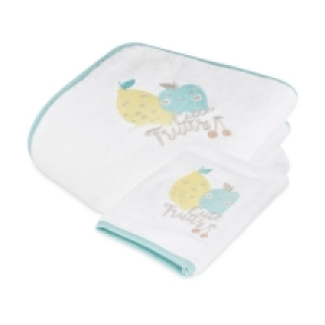 Lemon Hooded Baby Towel & Mitt