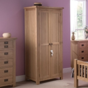 QDStores  Cotswold Tall Wardrobe Oak 2 Door
