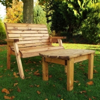 QDStores  Deluxe Bench Scandinavian Redwood Garden Set