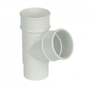 FloPlast RY1W Round Line Downpipe 67.5 Deg Branch - White 68