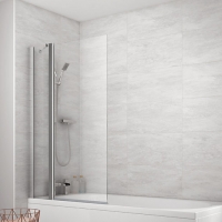 Wickes  Wickes Semi Framed Fixed Square Bath/Shower Screen - 1400 x 