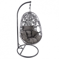 Wickes  Rattan Floral Swing Chair Grey