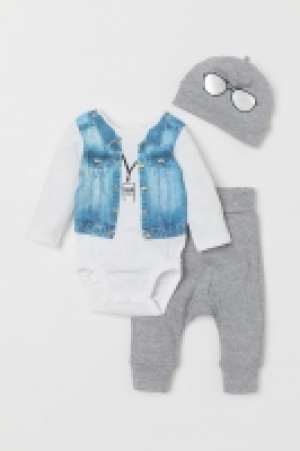 HM   3-piece cotton jersey set