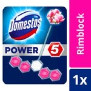 Domestos Power 5 Pink Magnolia Toilet Rim Block 1pc £1.00