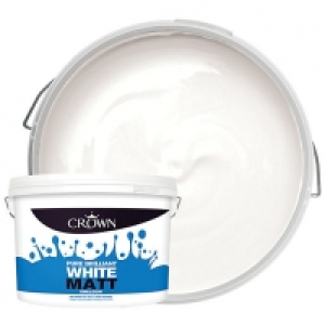 Crown Matt Emulsion Paint - Pure Brilliant White 10L &pound;14.00