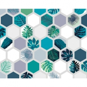 ohpopsi Botanical Hexagonal Prisms Wall Mural - L 3m (W) x 2 £60.00