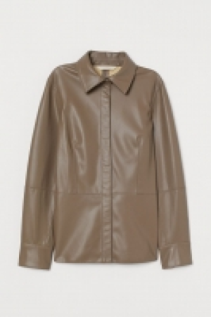 HM   Imitation leather shirt