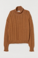 HM   Cable-knit polo-neck jumper