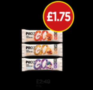 Pro2Go Salted Caramel Bar, Gooey Protein Bar Peanut & Milk C