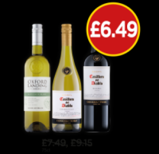 Budgens  Oxford Landing Suavignon Blanc, Casillero Del Diablo Chardon