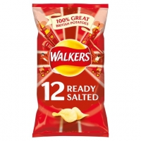 Tesco  Walkers Ready Salted Crisps 12 X 25G