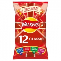 Tesco  Walkers Classic Variety Crisps 12 X 25G