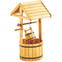 Aldi  Natural Wishing Well Wooden Planter