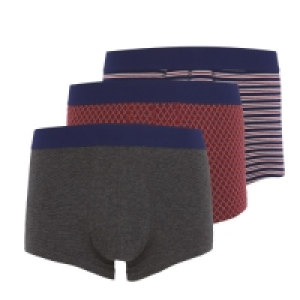 Mens Burgundy Mix Hipsters 3 Pack