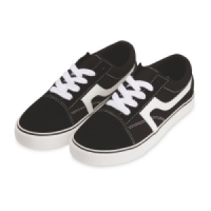 Kids Black Canvas Trainers