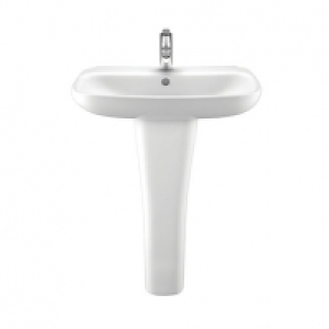 Wickes  Wickes Bellante Ceramic Basin with Full Pedestal - 550mm