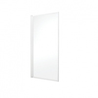 Wickes  Wickes Framed Bath Screen - White with Clear Glass