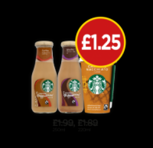 Budgens  Starbucks Coffee, Mocha Frappuccino, Caramel Macchiato