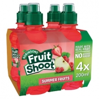 Tesco  Fruit Shoot Summer Fruits No Added Sugar 4 X 200Ml