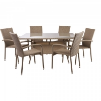 JTF  Albany Rattan Garden Dining Set 6 seater