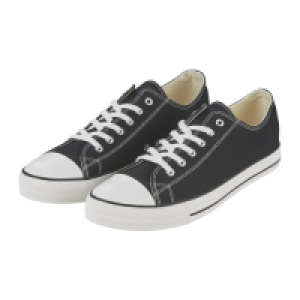 Aldi  Black Canvas Trainers