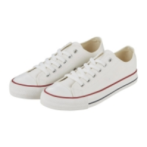 Aldi  White Canvas Trainers