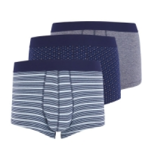 Mens Navy Mix Hipsters 3 Pack