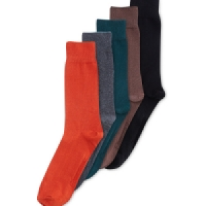 Aldi  Mens 5 Pack Dark Cotton Rich Socks