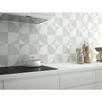 Wickes  Wickes Azzara Connect White Decor Ceramic Tile 150 x 150mm